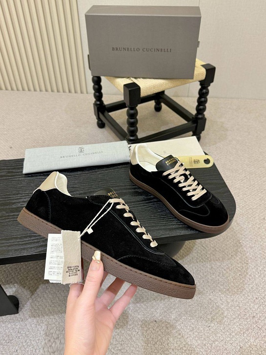 Замшевые кроссовки Brunello Cucinelli low-top - Black