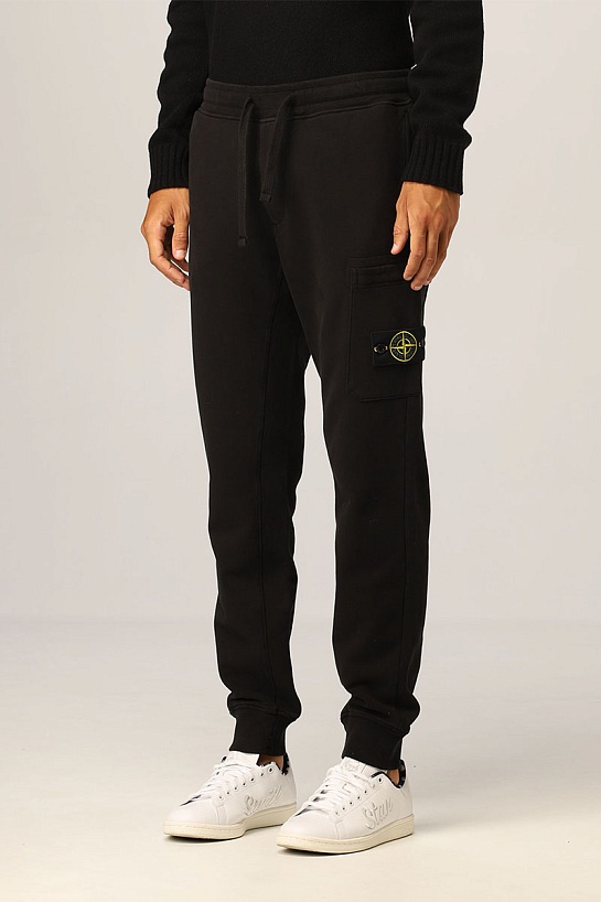 Мужские штаны чёрного цвета Stone Island compass-patch