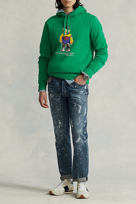Мужское худи Polo Ralph Lauren bear-print Snow Beach - Green