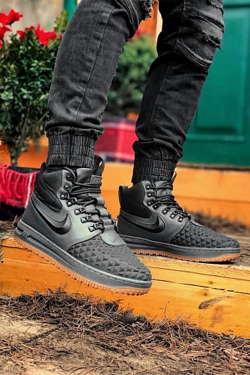Кроссовки с мехом Nike Lunar Force 1 Duckboot - Grey   