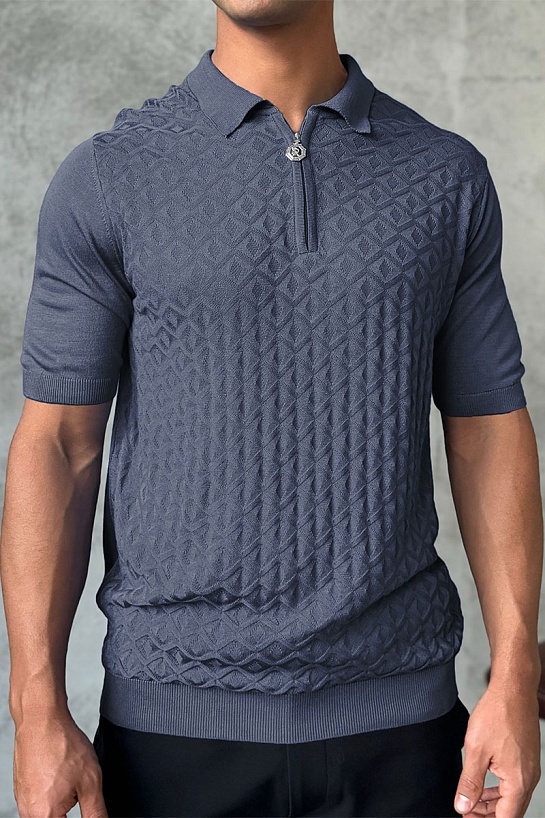 Мужское поло Stefano Ricci цвета индиго