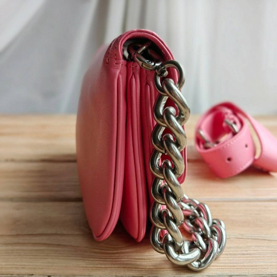 Кожаная сумка Balenciaga Bb Soft Flap 23x12 см - Pink