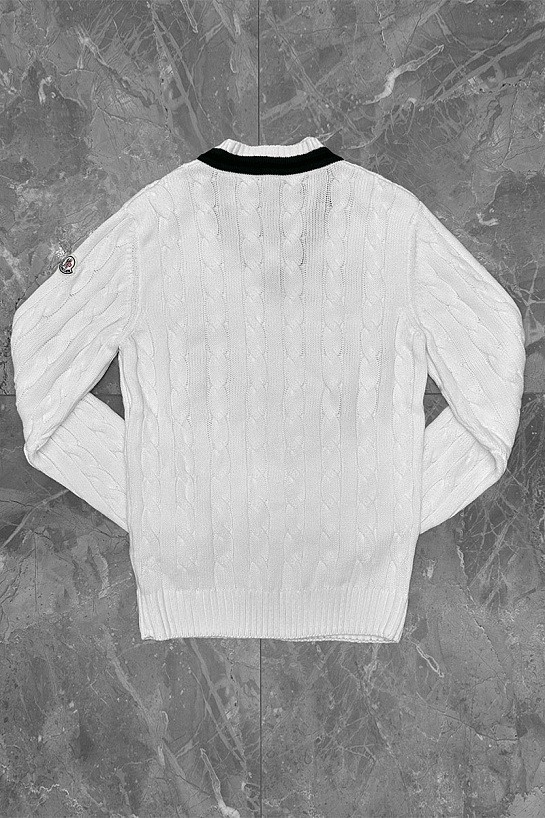 Мужской белый свитер Moncler