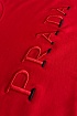 Красная мужская футболка Prada embroidered logo