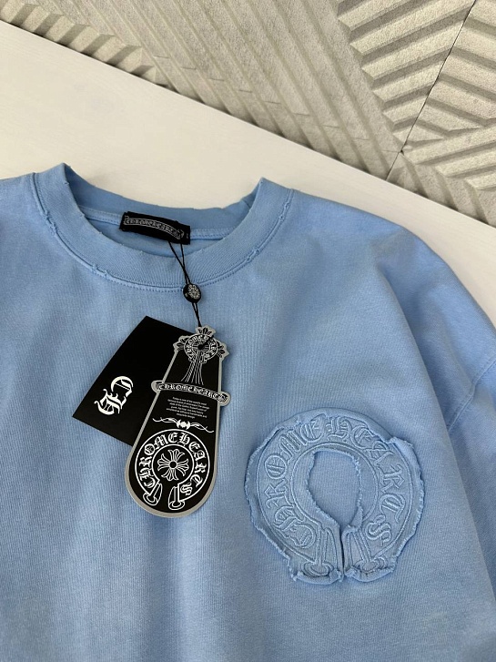 Женский лонгслив голубого цвета Chrome Hearts