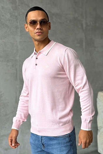 Поло с длинным рукавом Etro Pegaso logo - Pink   