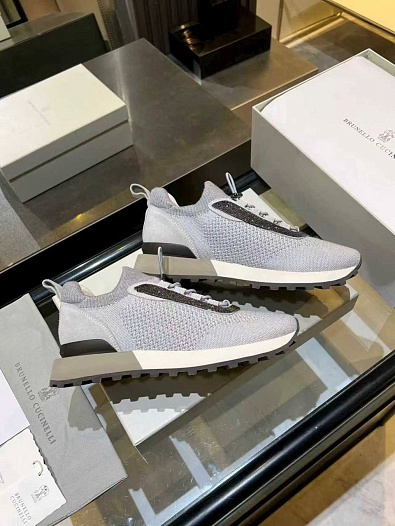 Женские текстильные кроссовки Brunello Cucinelli premium   