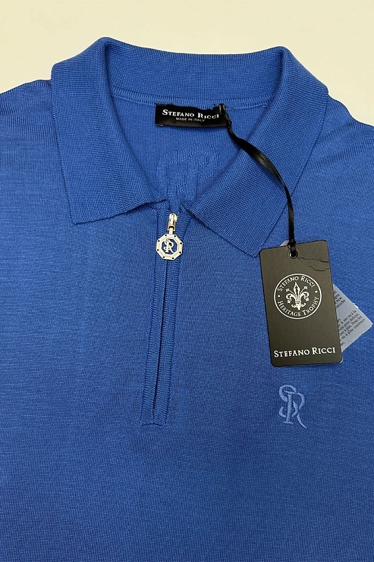 Мужское синее поло Stefano Ricci