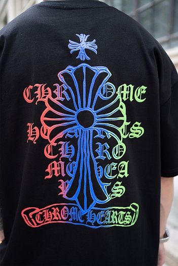 Чёрная оверсайз футболка Chrome Hearts Premium   