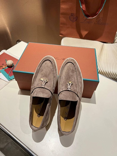 Женские замшевые лоферы Loro Piana Summer Charms Walk premium   