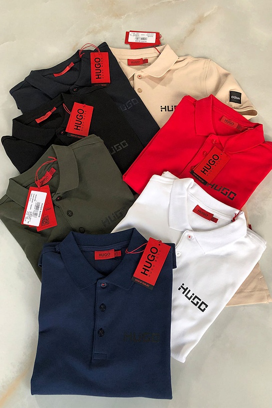 Мужское поло Hugo Boss цвета индиго