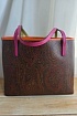 Кожаная сумка Etro с узором пейсли 37x28 см
