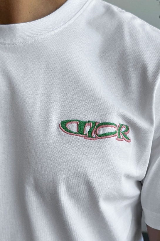 Мужская белая футболка Dior x Lewis Hamilton