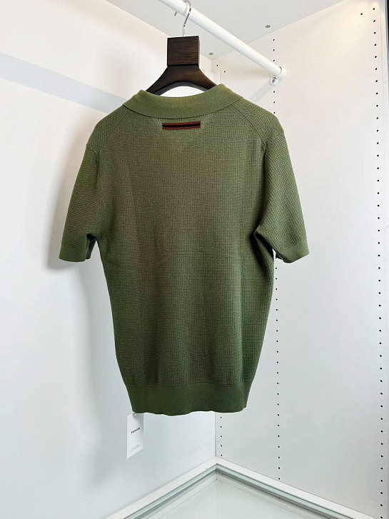 Мужское поло Zegna buttonless - Green