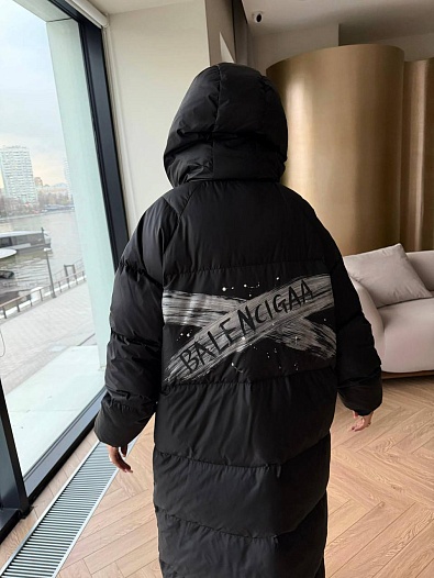 Женская пуховая куртка Balenciaga Premium - Black   