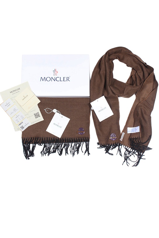 Брендовый шарф с логотипом Moncler 185x35 см