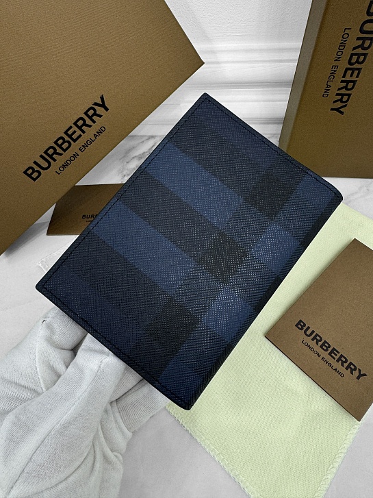 Кожаная обложка для паспорта Burberry Check Premium 14x10x2 см