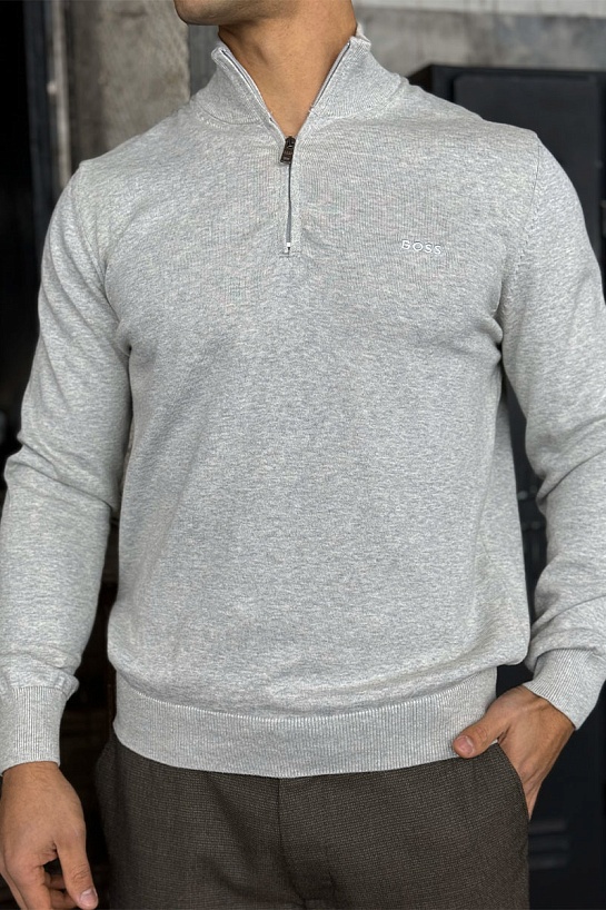 Мужской джемпер Hugo Boss quarter zip - Grey