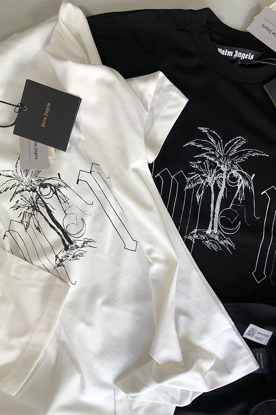 Чёрная оверсайз футболка Palm Angels logo print