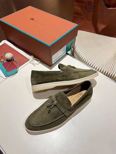 Женские замшевые лоферы Loro Piana Summer Charms Walk premium   