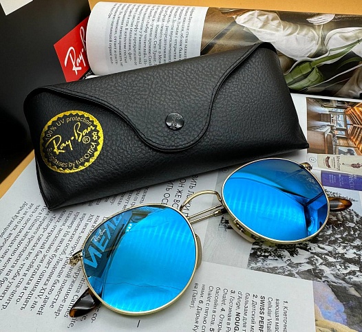 Солнцезащитные очки Ray-Ban Round Metal - Blue Mirrored   