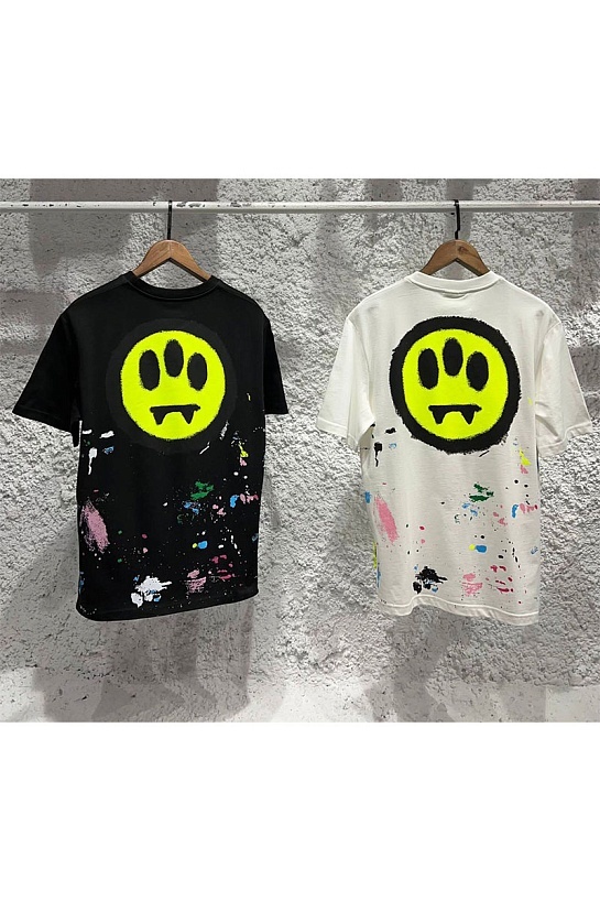 Чёрная оверсайз футболка Barrow logo-print paint-splatter