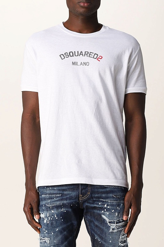 Белая футболка Dsquared2 Milano logo-print