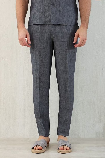 Льняные брюки Brunello Cucinelli Premium - Grey   