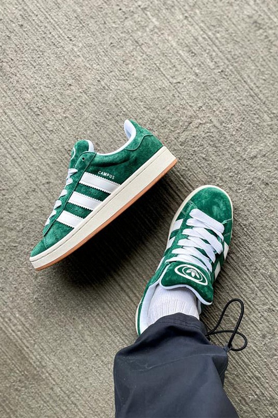 Кроссовки Adidas Campus - Dark Green / White