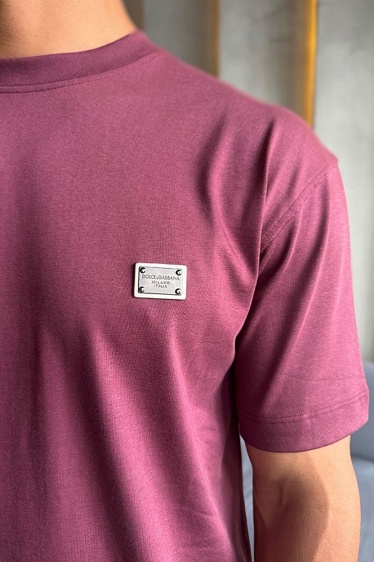 Футболка Dolce & Gabbana logo-plaque - Burgundy