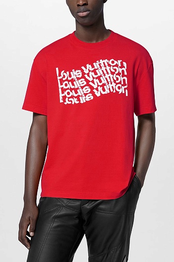 Футболка красного цвета Louis Vuitton Ski logo-print   