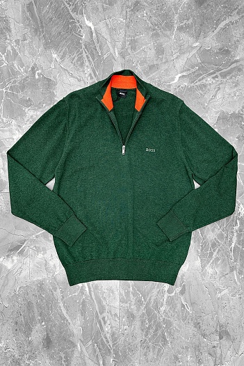 Мужской джемпер Hugo Boss quarter zip - Green   