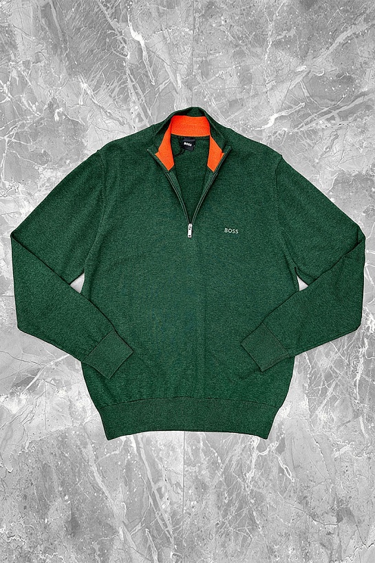 Мужской джемпер Hugo Boss quarter zip - Green
