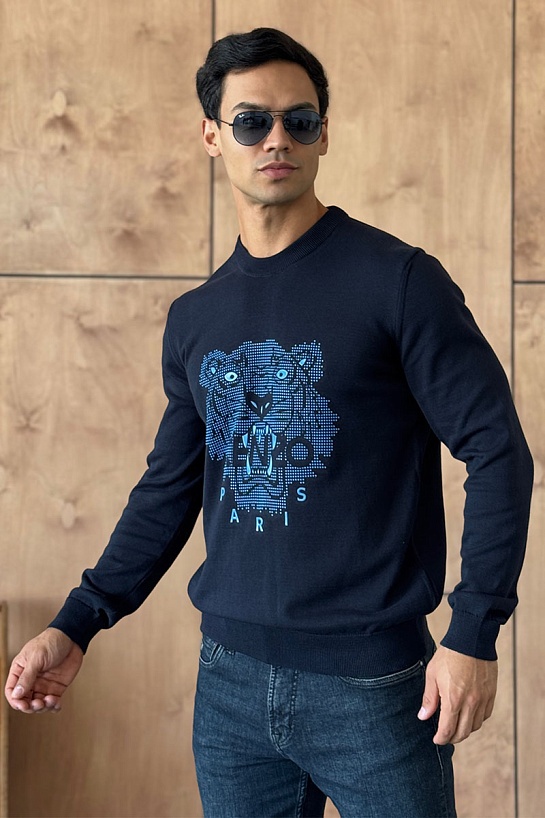 Тёмно-синий свитшот Kenzo Tiger motif