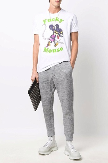 Мужская белая футболка Dsquared2 Mouse   
