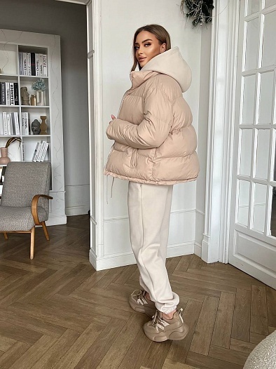 Женский костюм тройка на флисе Loewe Premium - Beige   