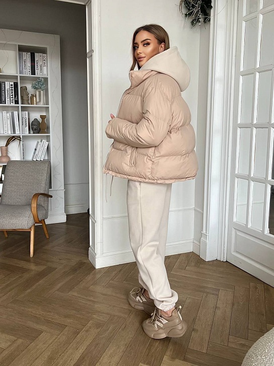 Женский костюм тройка на флисе Loewe Premium - Beige