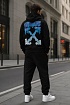 Мужская чёрная кофта Off-White Blue Marker
