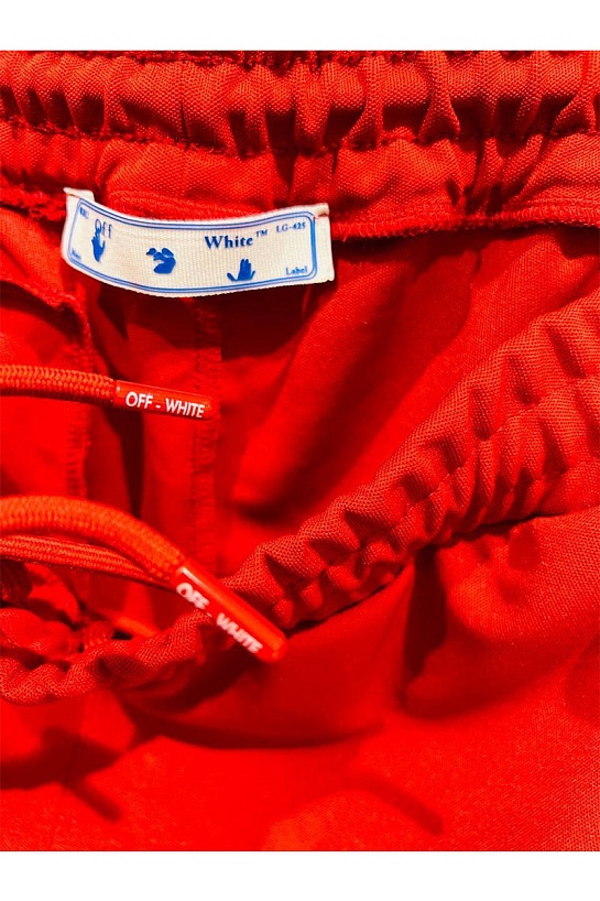 Мужские красные штаны Off-White Arrow logo-print