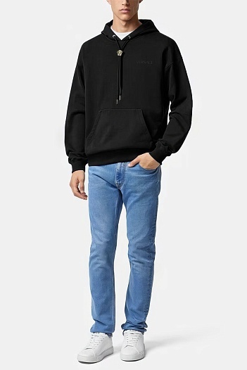 Мужское чёрное худи Versace Medusa   