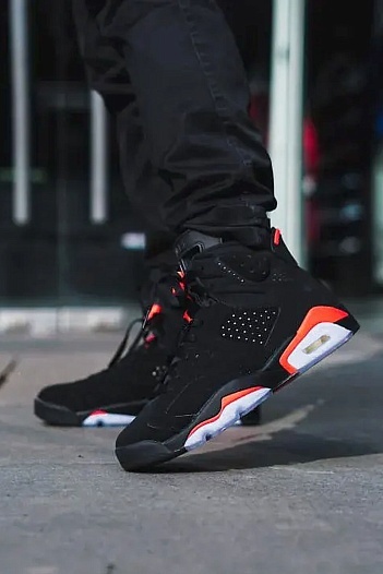 Кроссовки Nike Air Jordan 6 Retro - Black / Infrared   