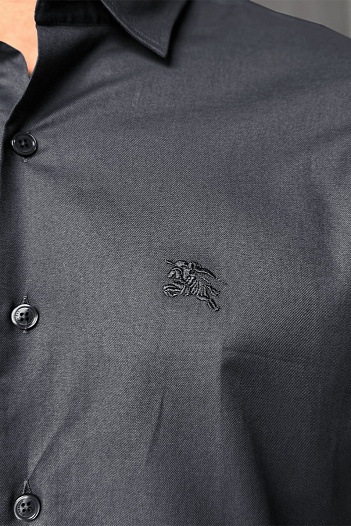 Мужская рубашка Burberry logo-embroidered - Grey   