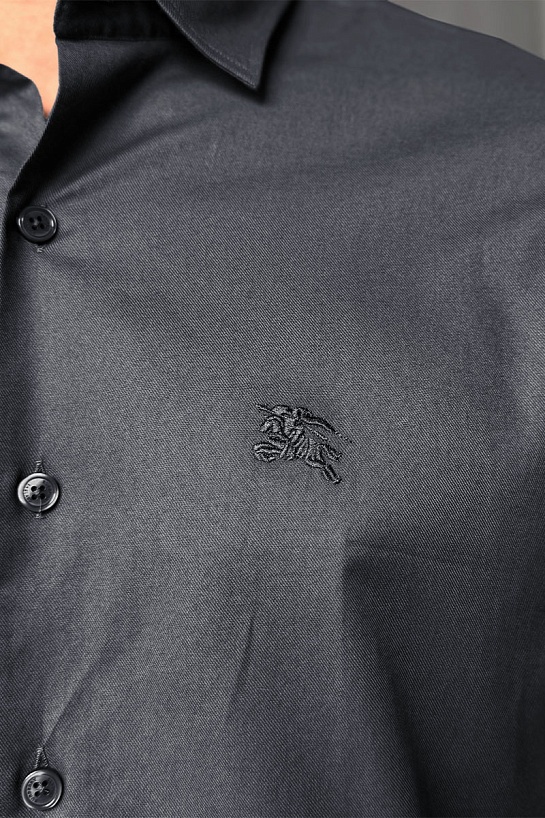 Мужская рубашка Burberry logo-embroidered - Grey