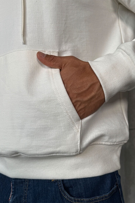 Белое оверсайз худи Balenciaga Pixel Logo