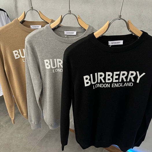 Мужской джемпер Burberry logo-intarsia - Black   