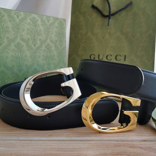 Кожаный ремень Gucci (длина 85 / 90 см) - Gold