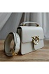 Кожаная сумка Love 25x18 см - White / Gold
