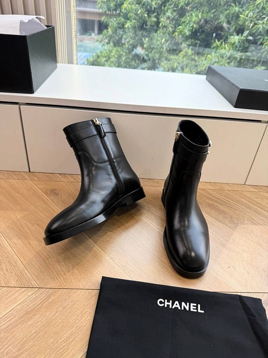 Женские кожаные сапоги Chanel premium