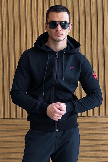 Кофта на молнии Hugo Boss тёмно-синего цвета   