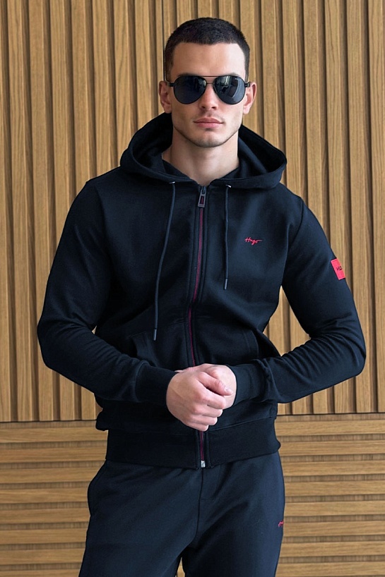 Кофта на молнии Hugo Boss тёмно-синего цвета